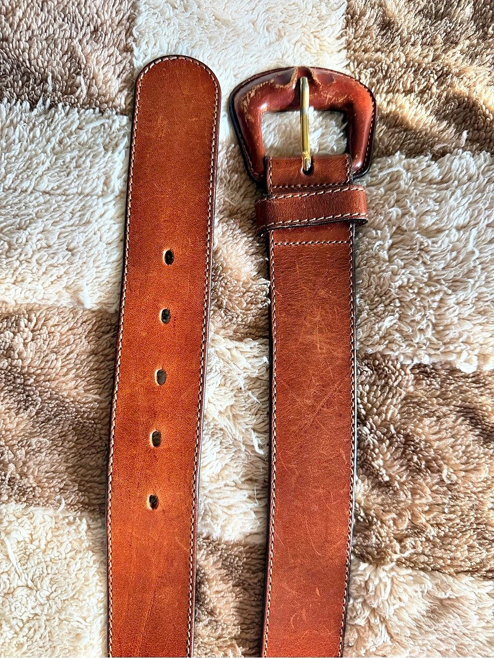 Vintage Luigi Brown Genuine Italian Leather Belt Size Medium 30